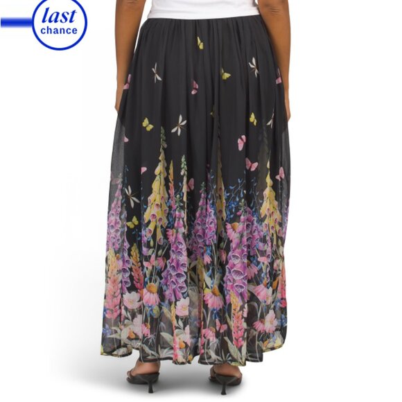 NANCY YANG Black Multi Floral Print Skirt - Picture 2 of 2